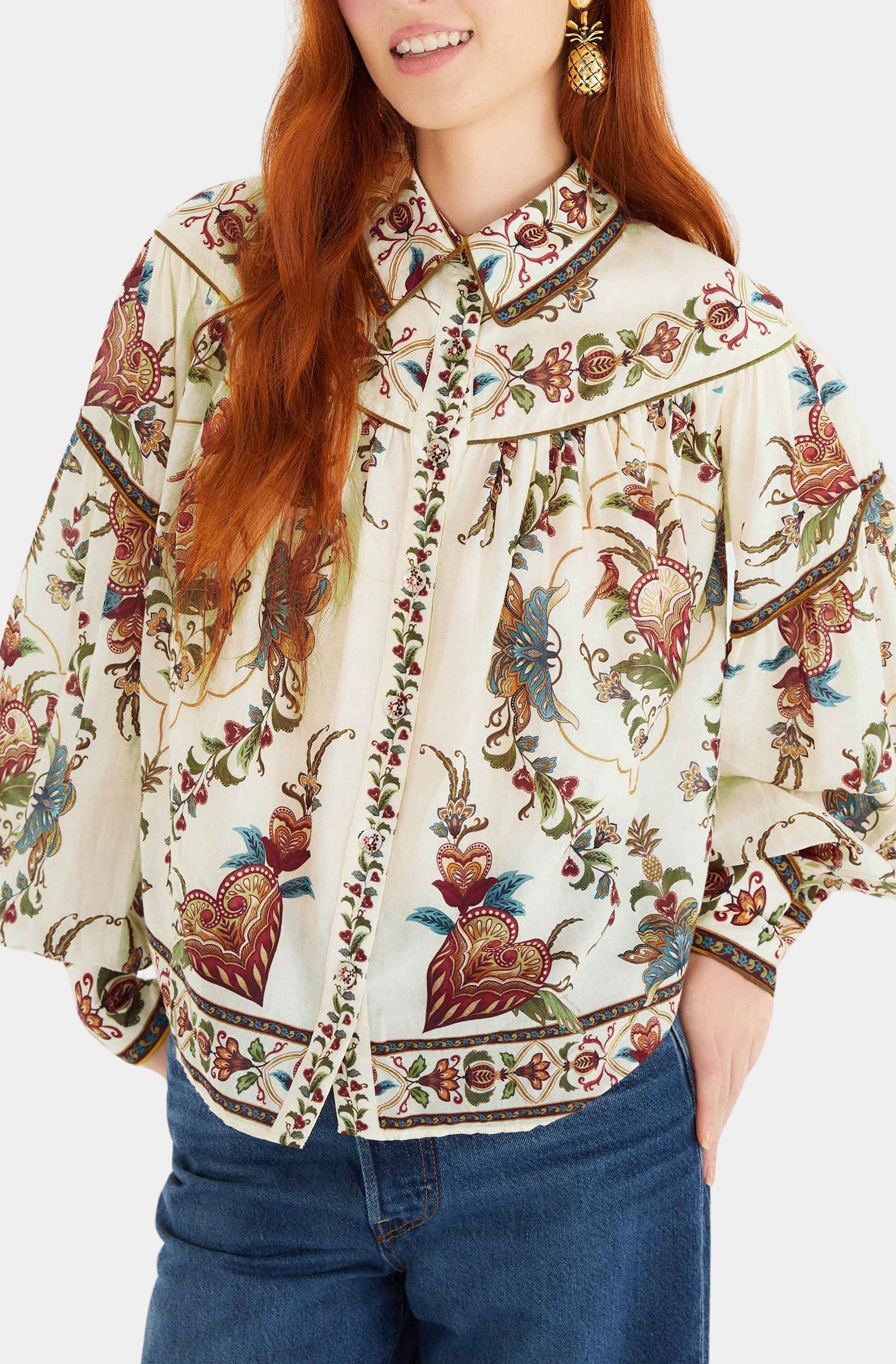 トップス OHOTORO Hill Puff Blouse cream OHOTORO Hill Puff Blouse cream OHOTORO Hill Puff Blouse