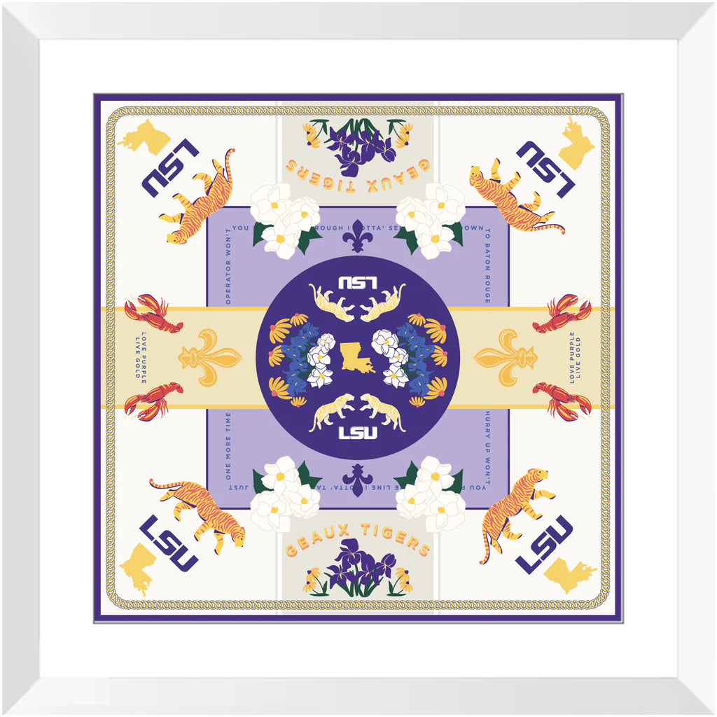 LSU Tigers Acrylic Block Scarf Art