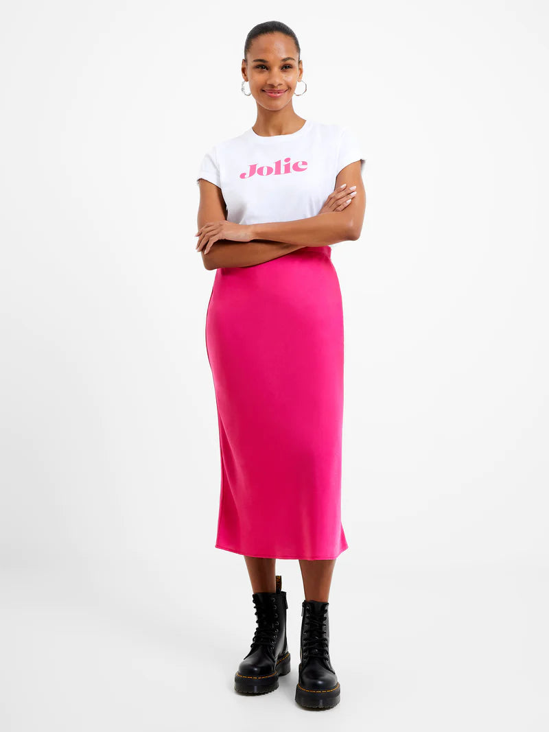 Satin Slip Midi Skirt