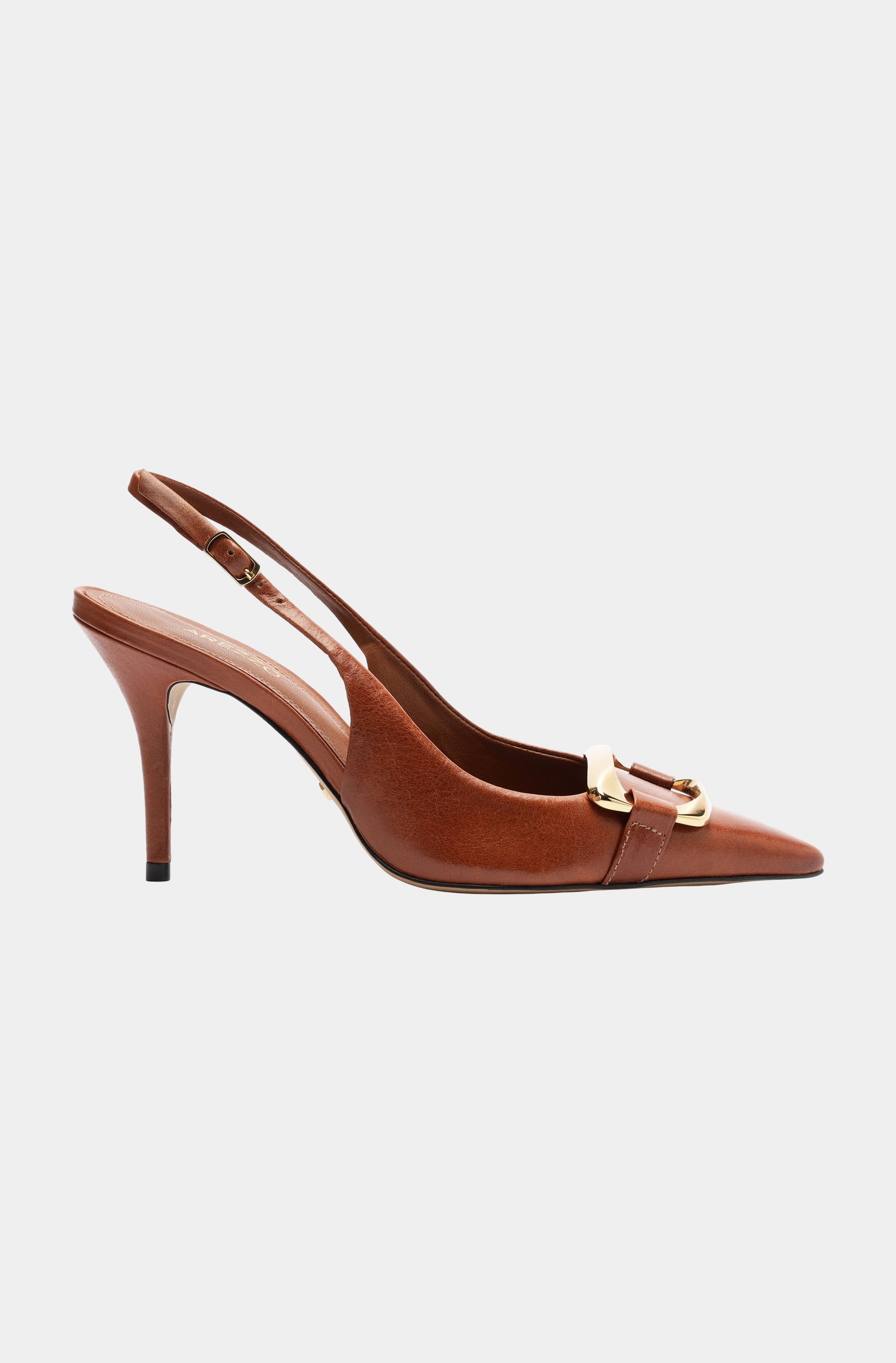 Brown Heel with Gold Detail