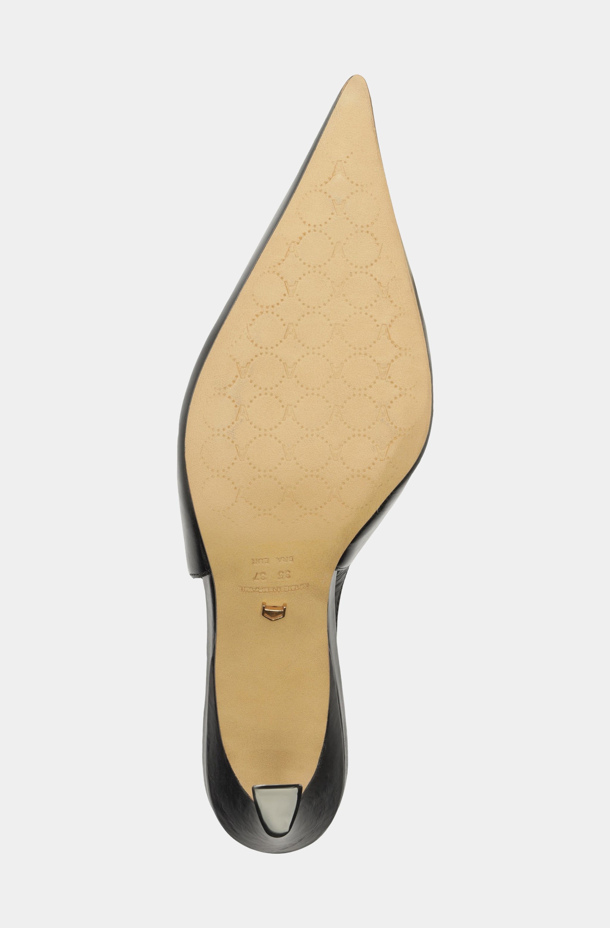 Black Kitten Heel with Gold Detail