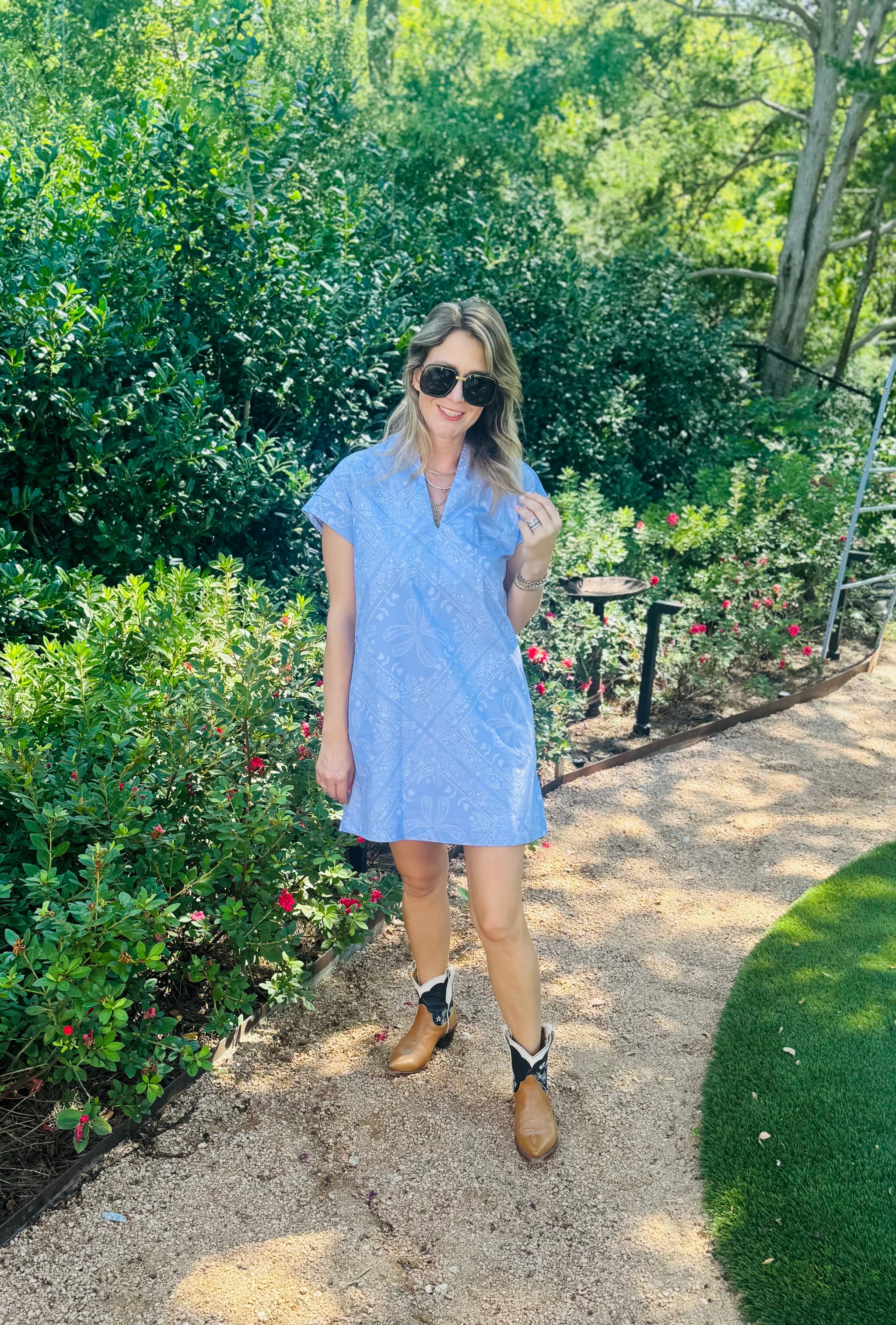 Nancy Dress in Lavender Bandana