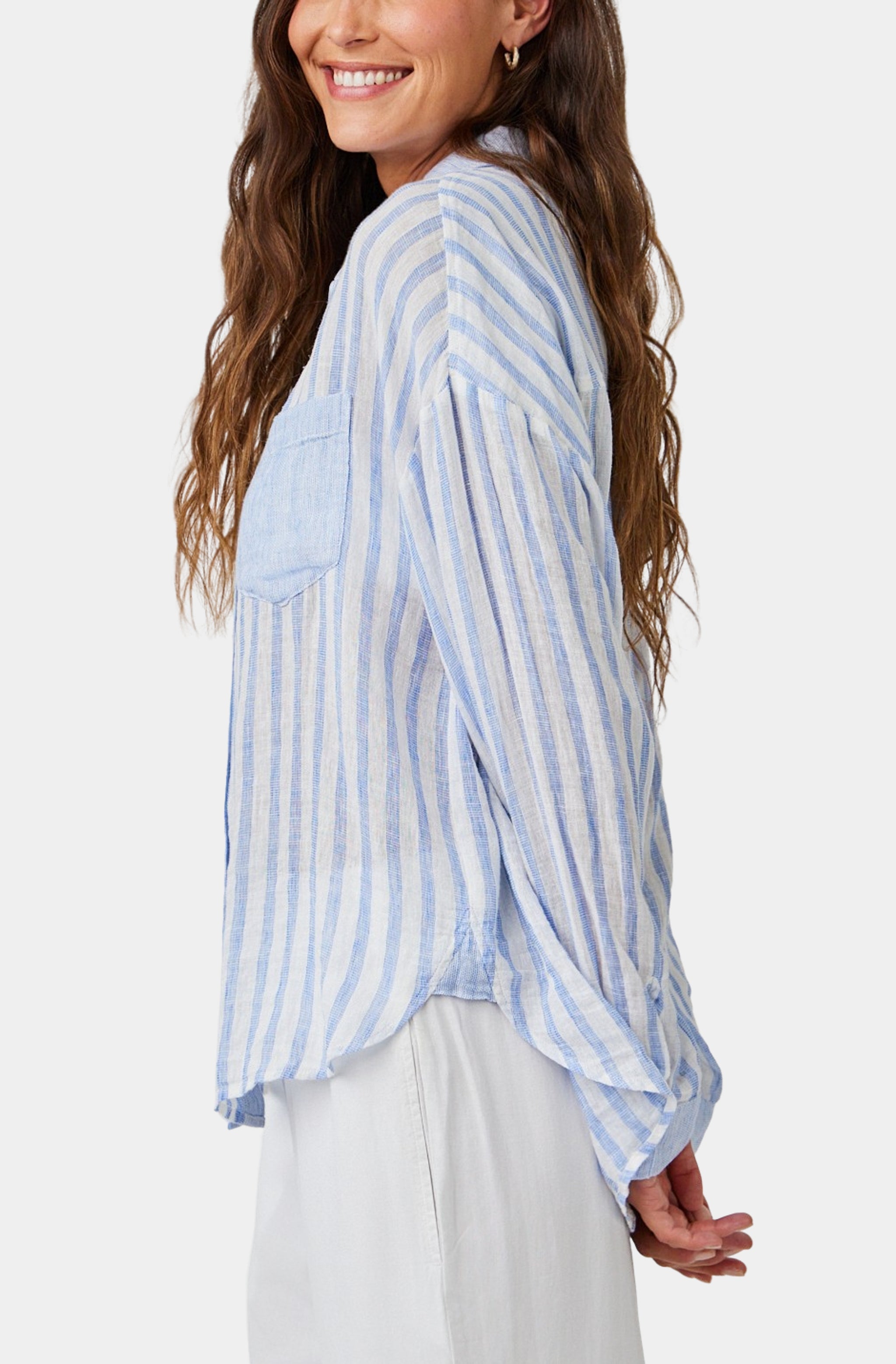 Contrast Pocket Boyfriend Shirt