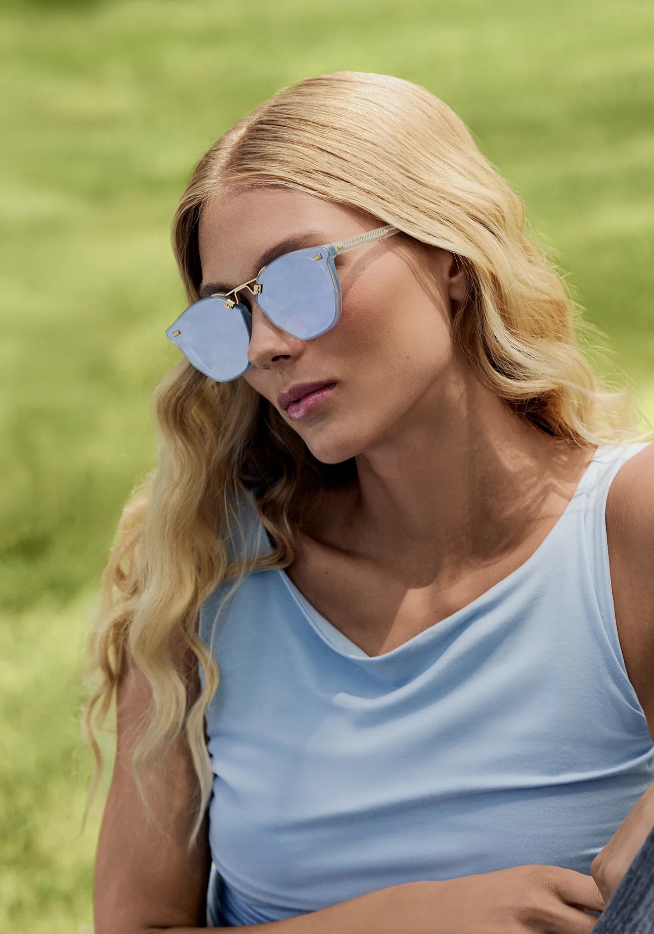 Beau Nylon Powder Blue 18K Mirrored
