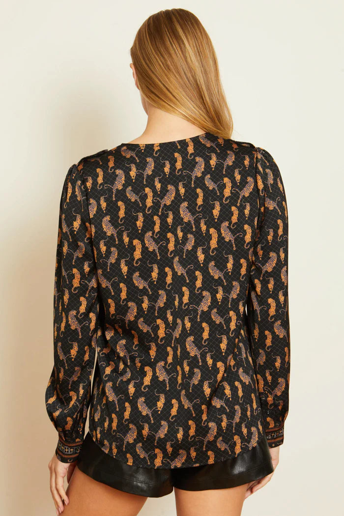 Arlette Top in Stamped Leopard