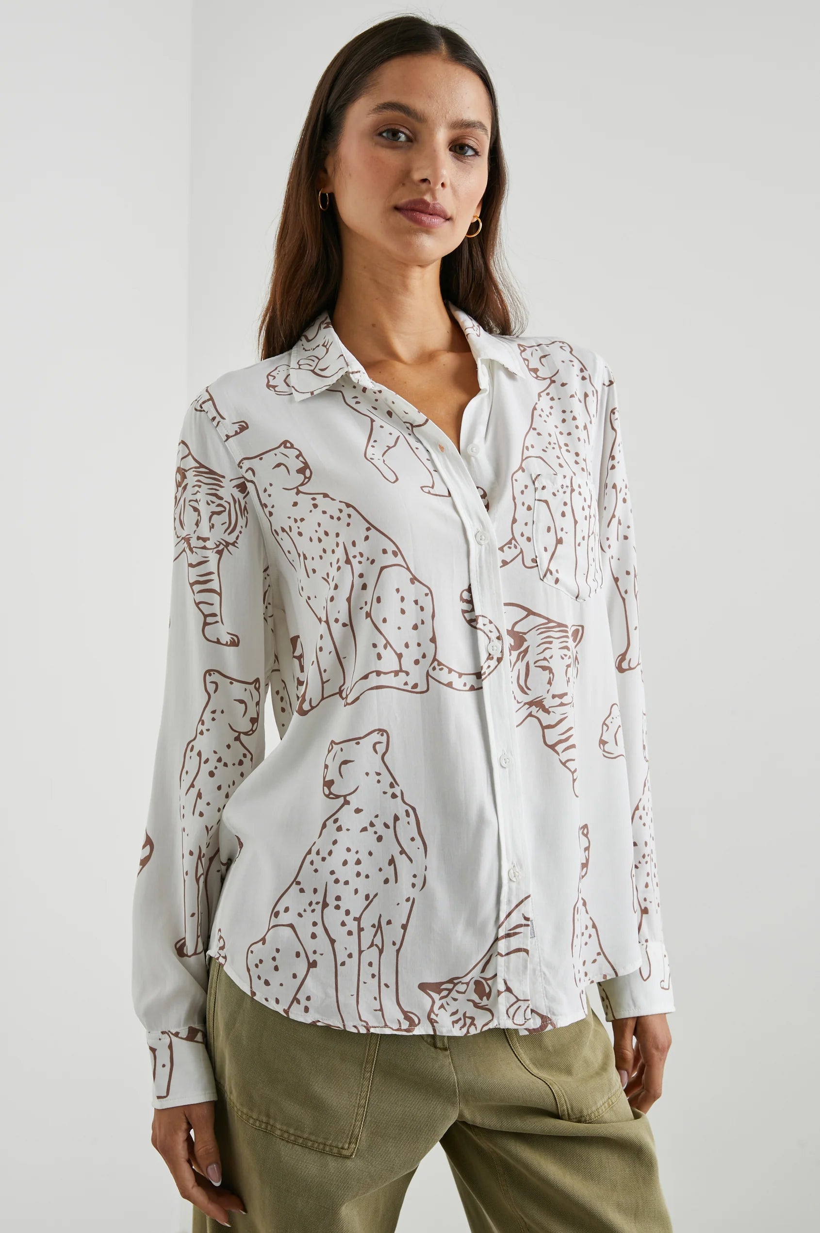 Kathryn Shirt in Camel Jungle