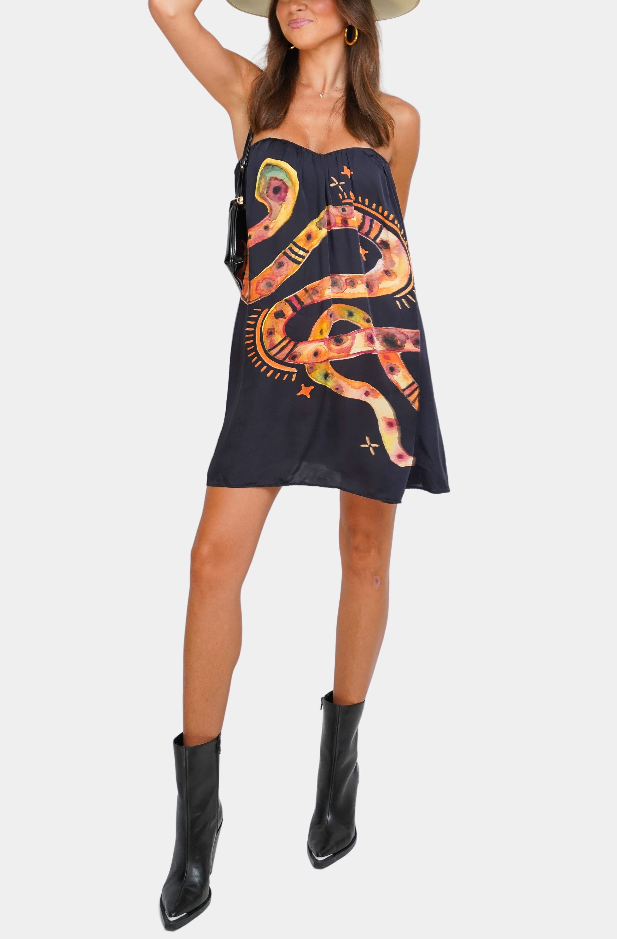 Hemline Exclusive Charmer Scarf Mini Dress