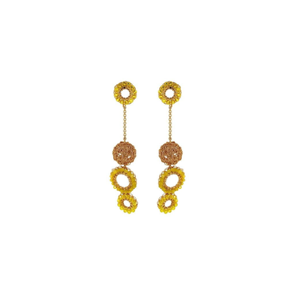 Yellow & Gold Salvia Earrings