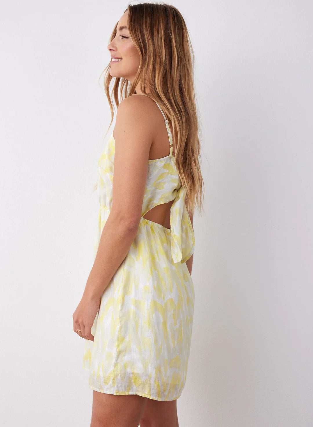 Tie Back Mini Dress in Layered Spots Print