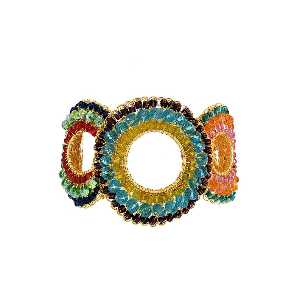 Multicolored Handmade Crochet Circle Bracelet