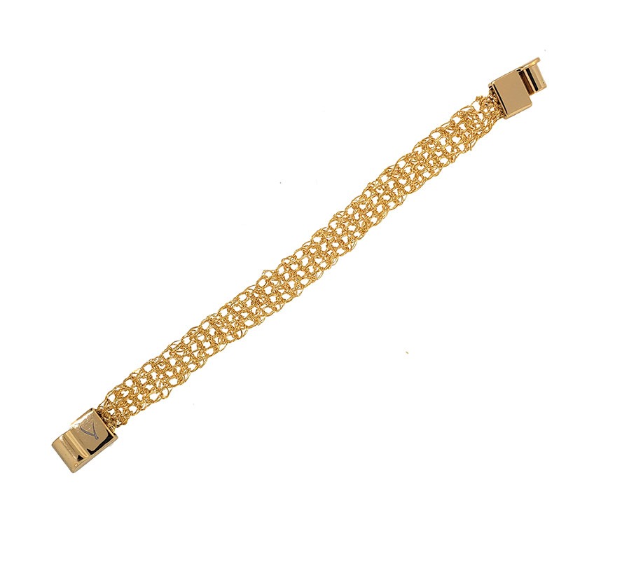 Narrow Gold Crochet Signature Bracelet