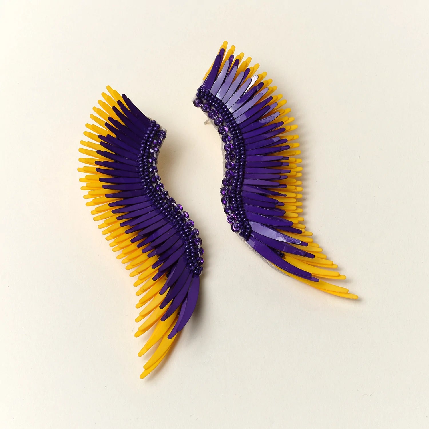 Madeline Earrings in Purple Yellow