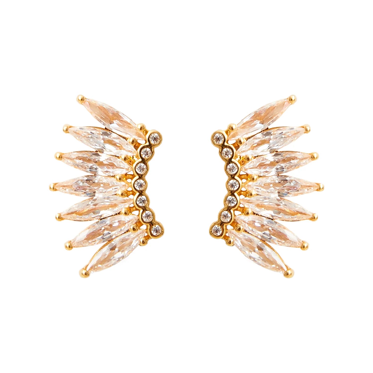 New Petite Crystal Madeline Studs In Gold/Clear