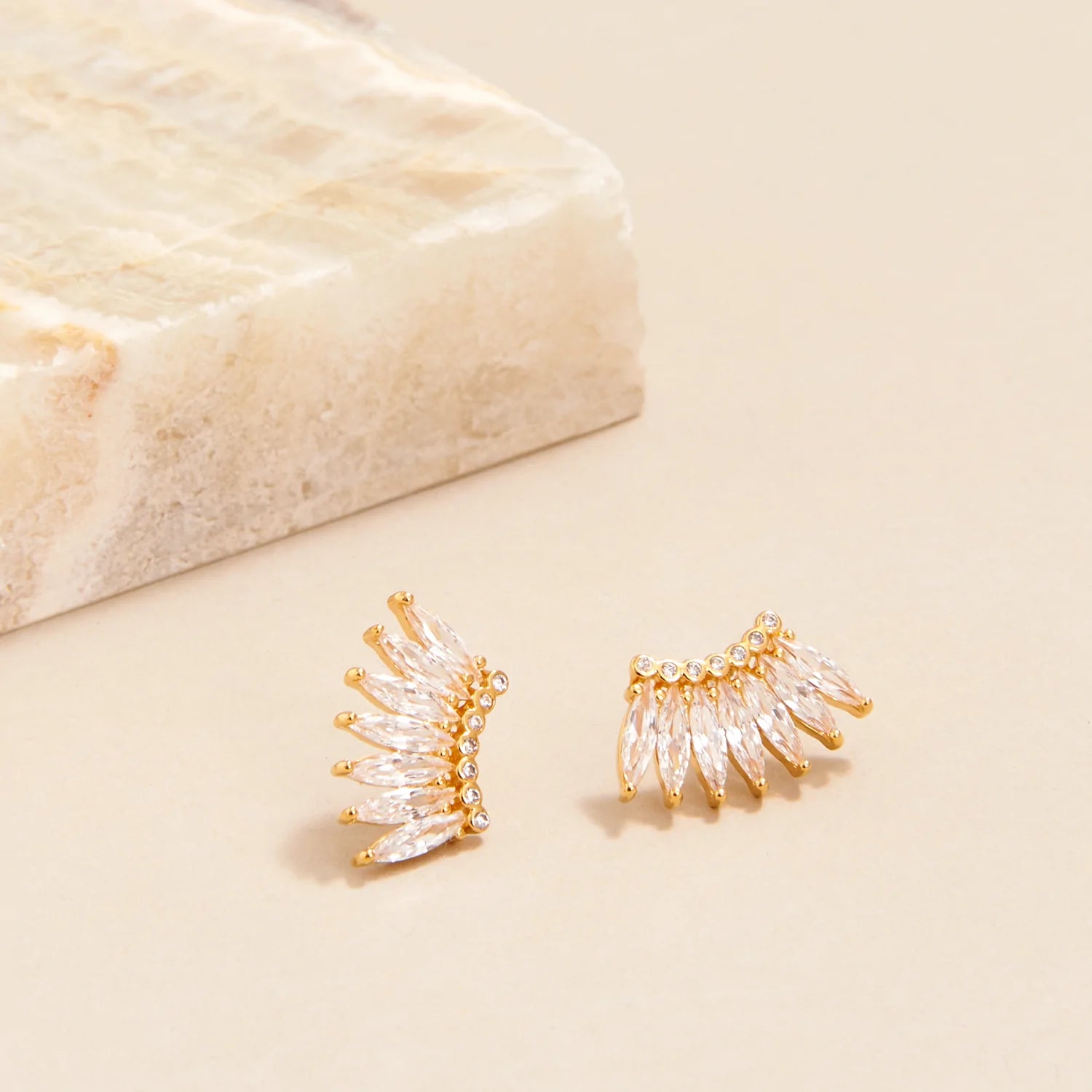 New Petite Crystal Madeline Studs In Gold/Clear