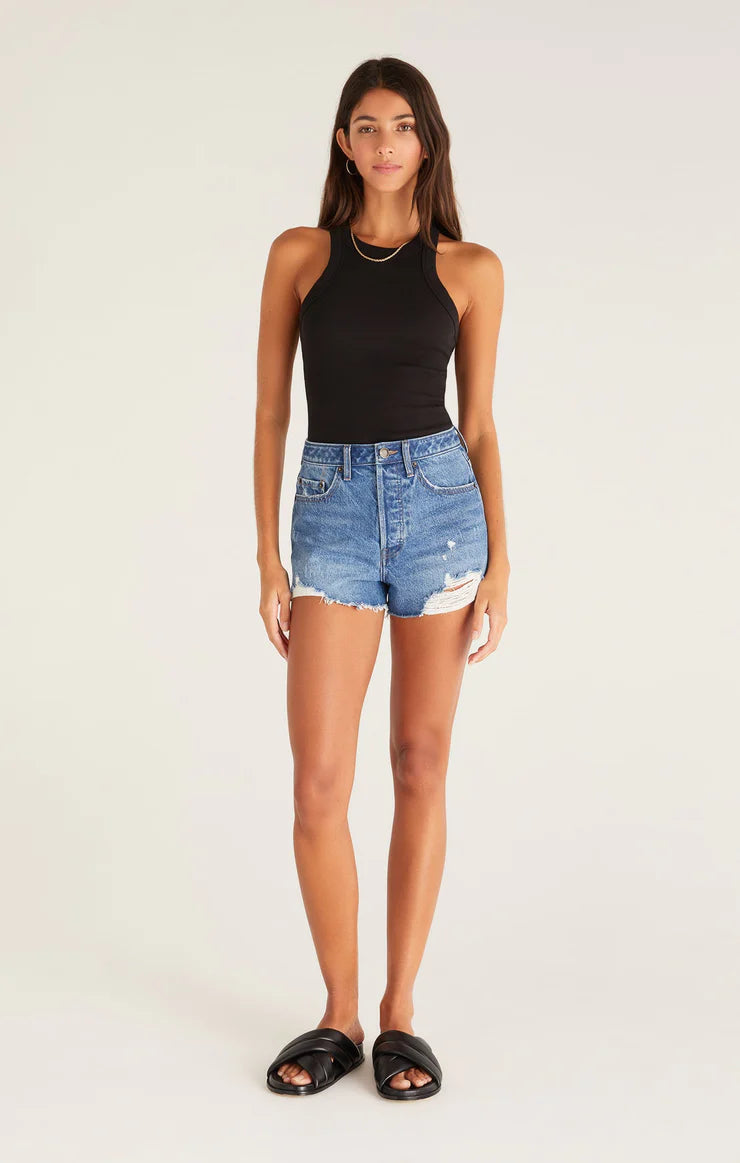 Classic Hi-Rise Denim Shorts