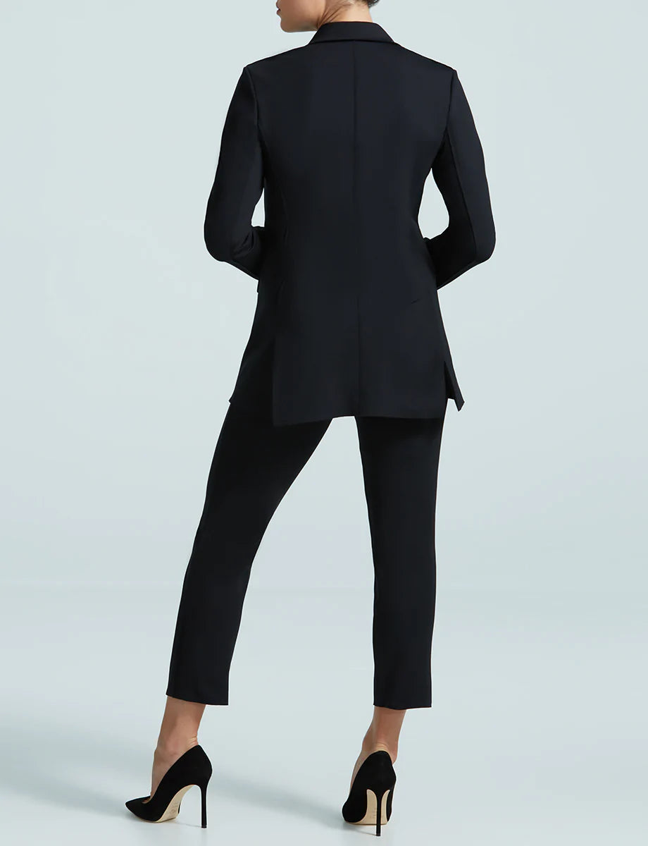 Neoprene CEO Double-Breasted Blazer in Black