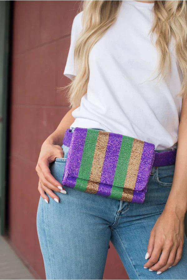 Mardi Gras Striped Fanny Pack