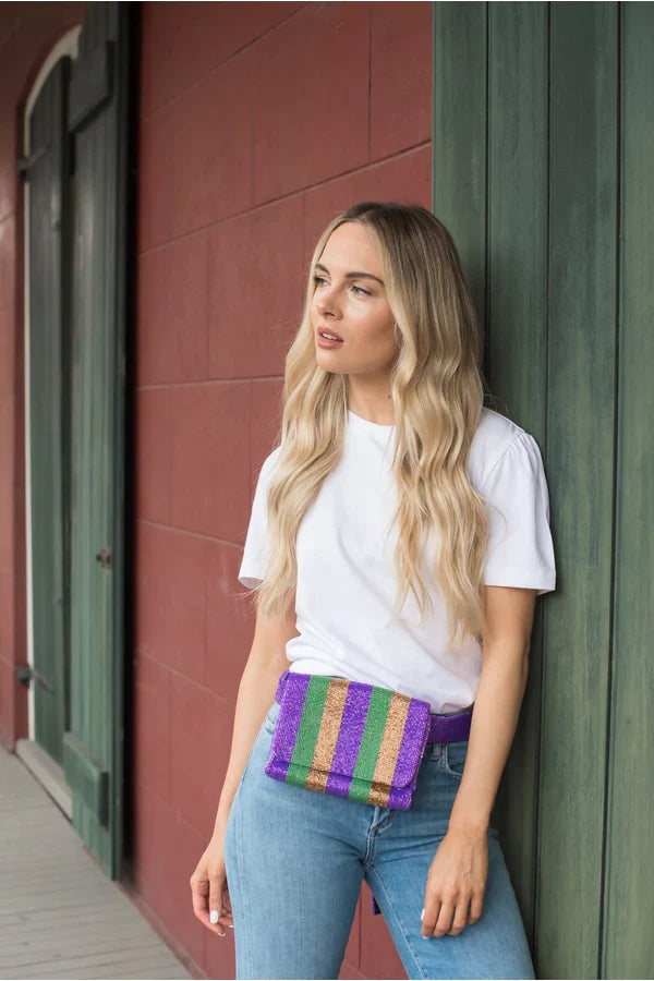 Mardi Gras Striped Fanny Pack