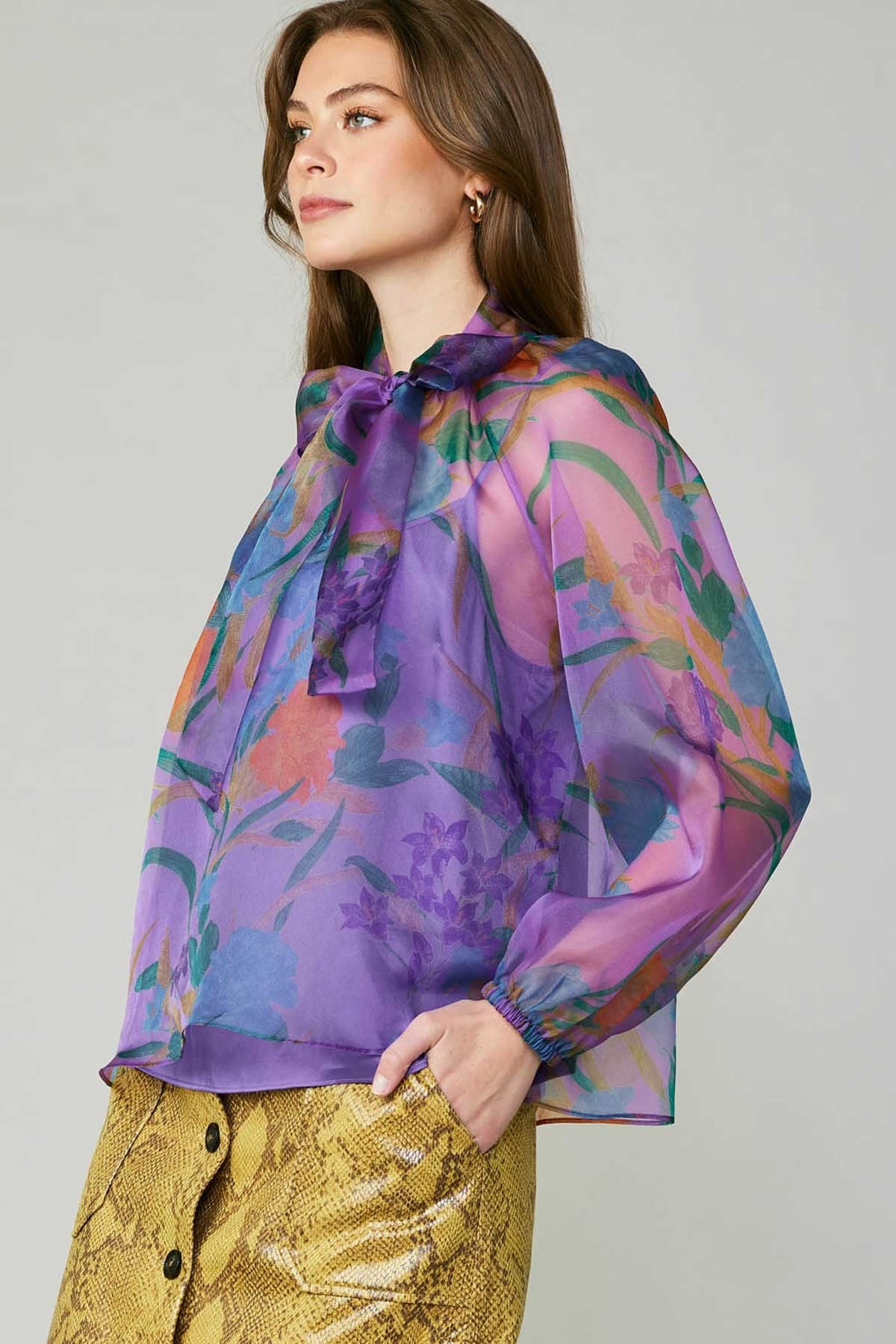 Lorelei Top in Floral Organza