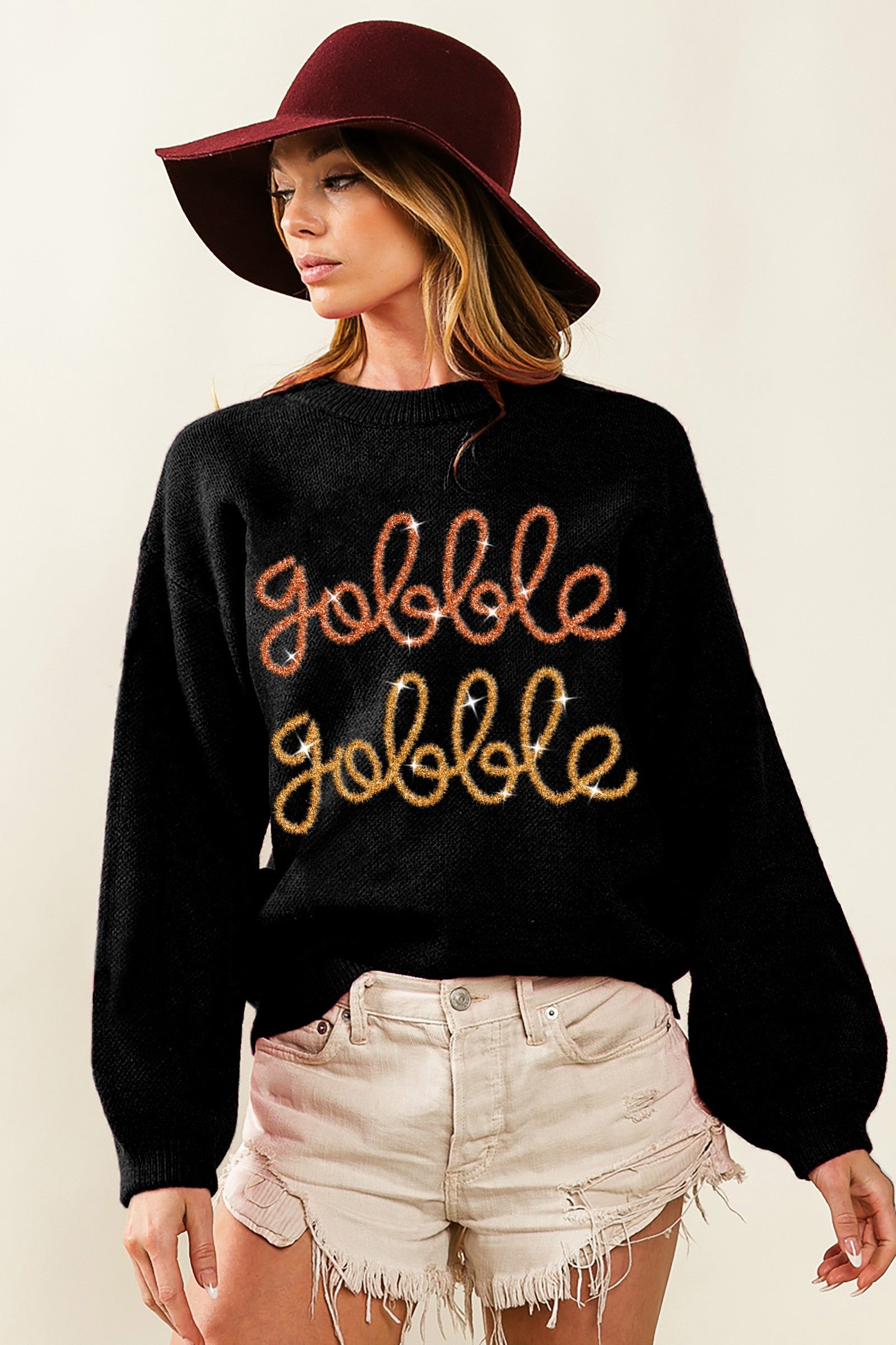 Gobble Gobble Tinsel Sweater