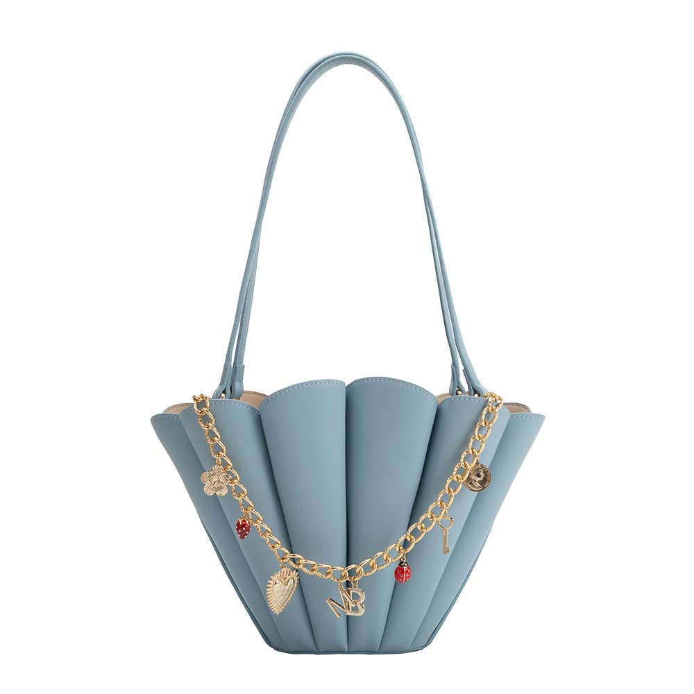 Shellie Blue Recycled Vegan Leather Shoulder Bag