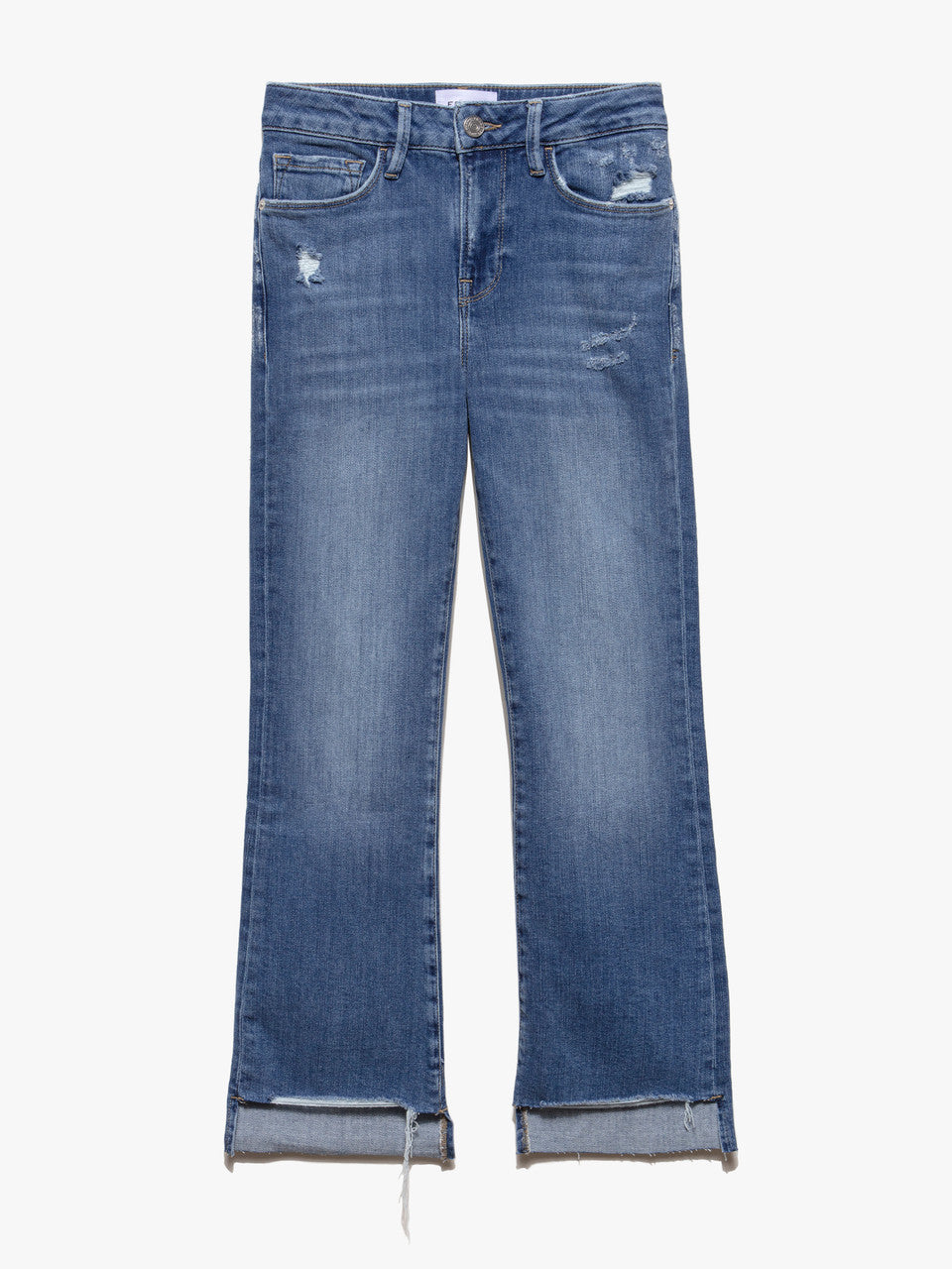 Le Crop Mini Boot Raw Stagger in Drizzle Rips