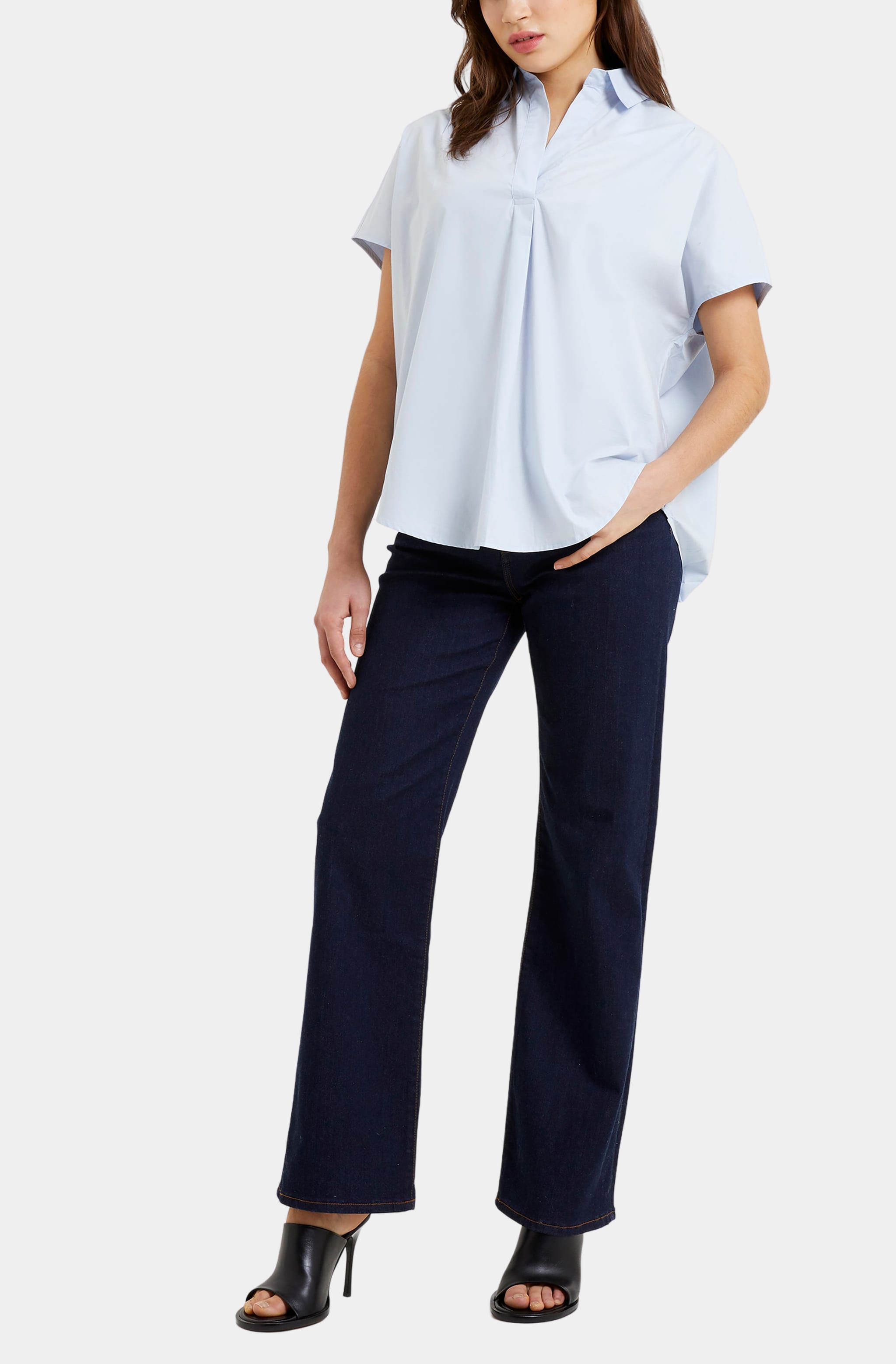 Poplin Shirting Popover Short Sleeve