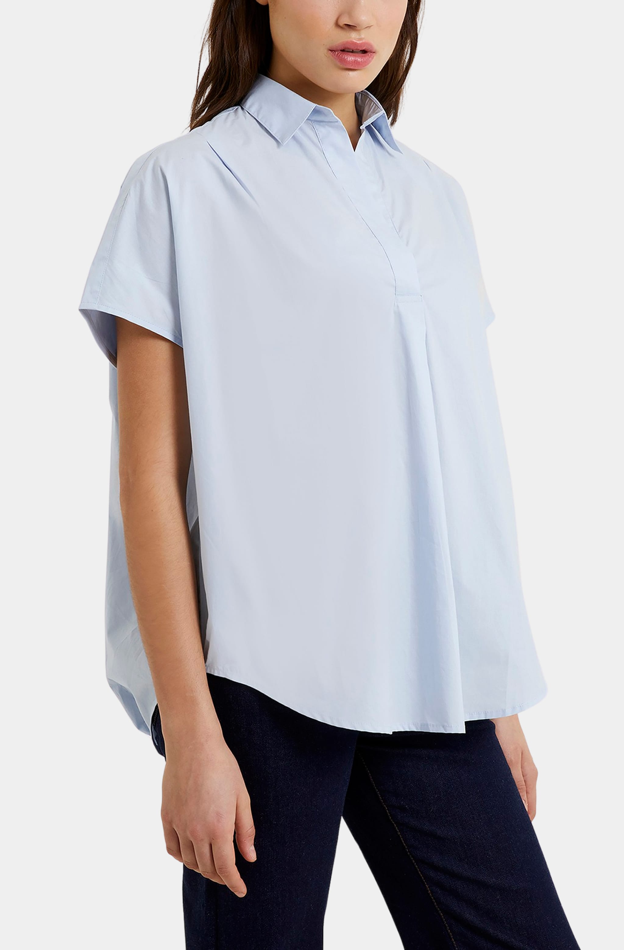 Poplin Shirting Popover Short Sleeve