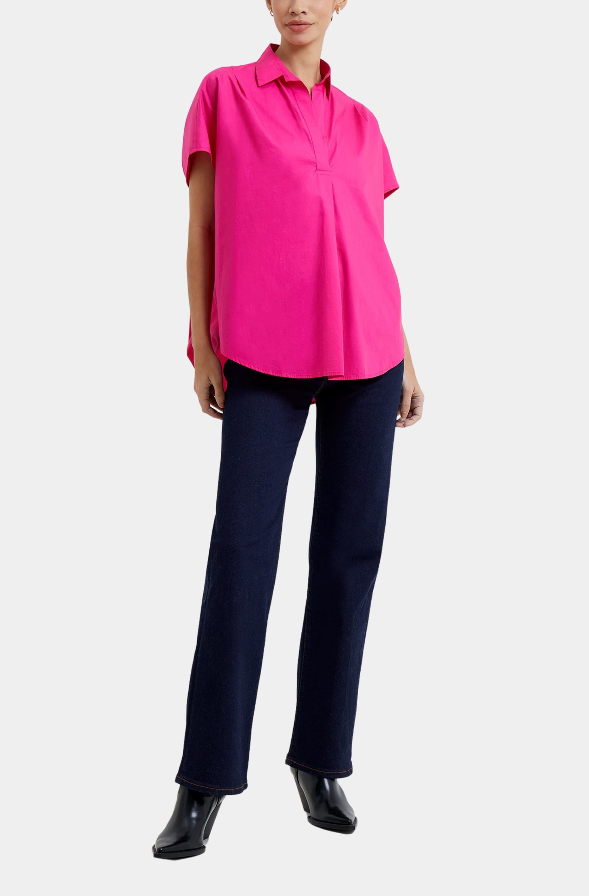 Poplin Shirting Popover Short Sleeve