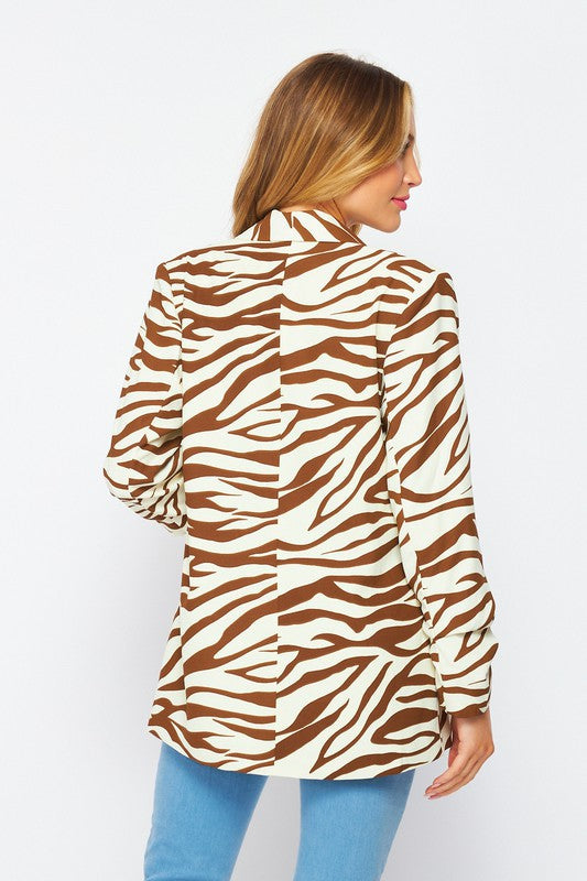 Zebra Blazer in Taupe