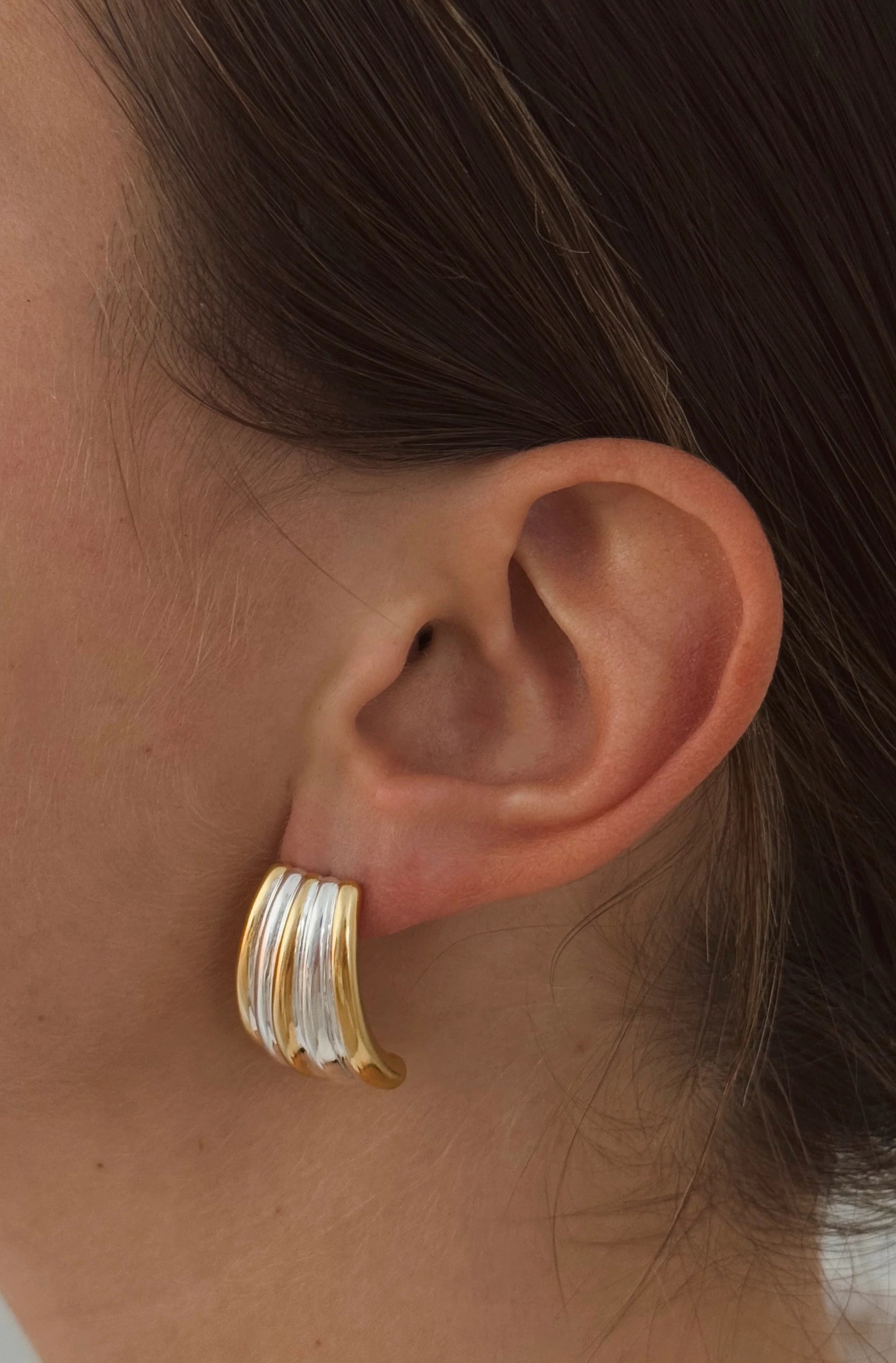 Two Toned Fan Studs