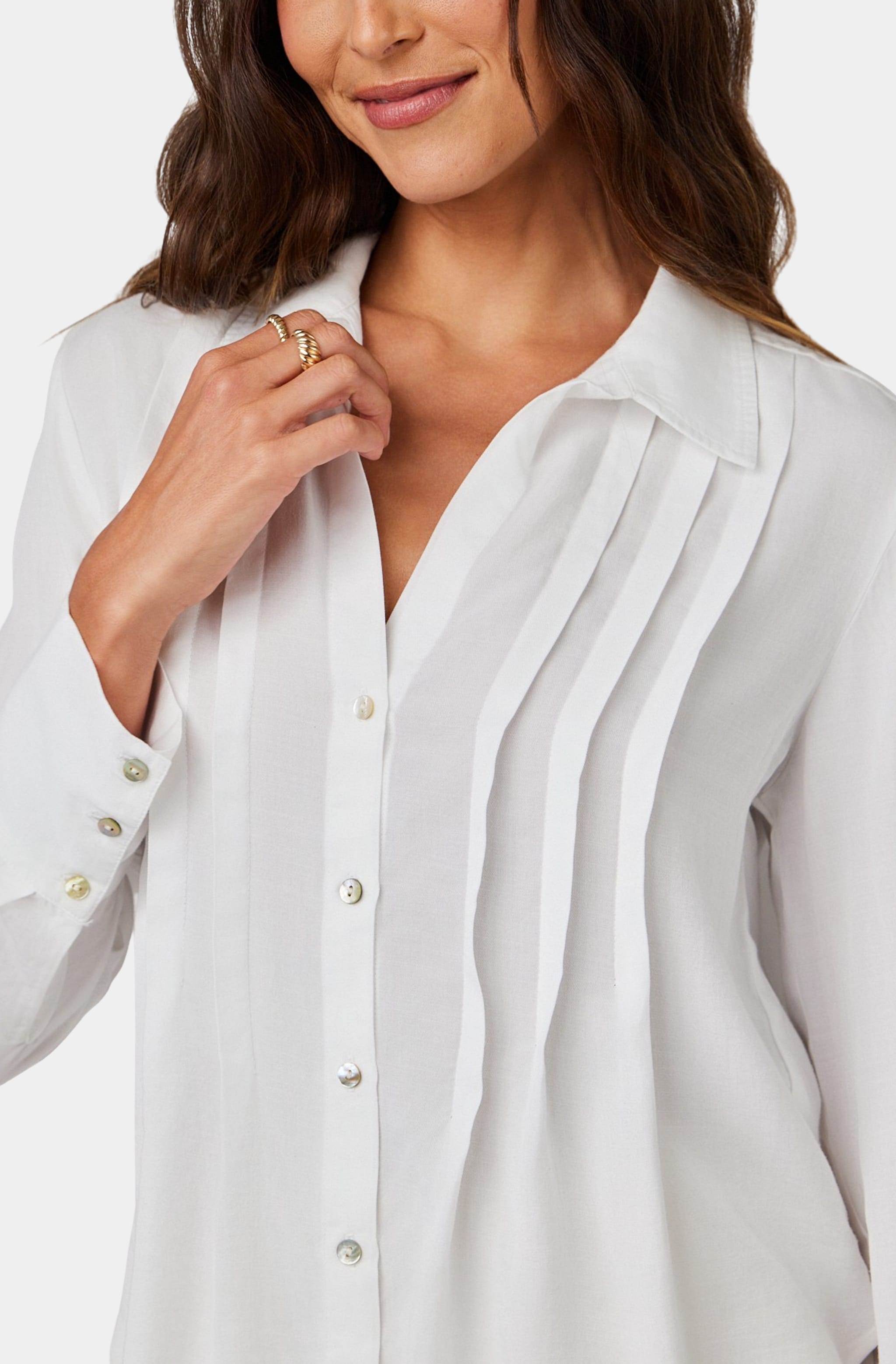 Pintuck Button Down