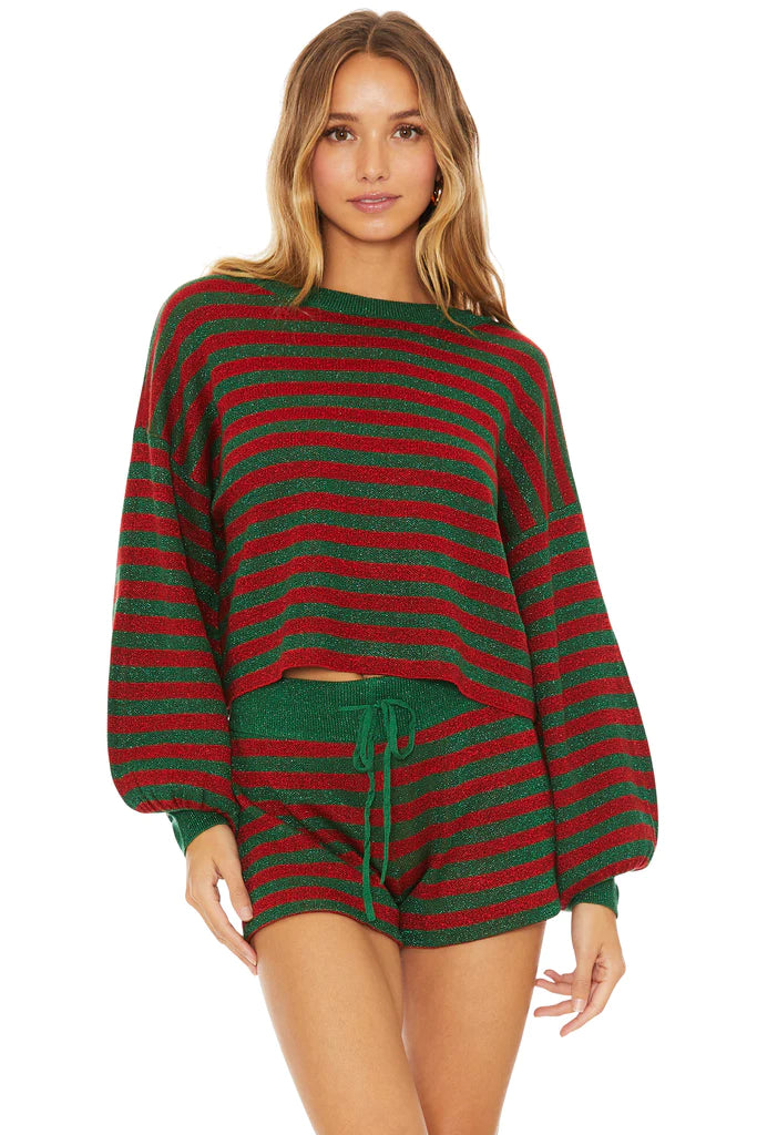 Balboa Shorts in Holiday Glitter Stripe
