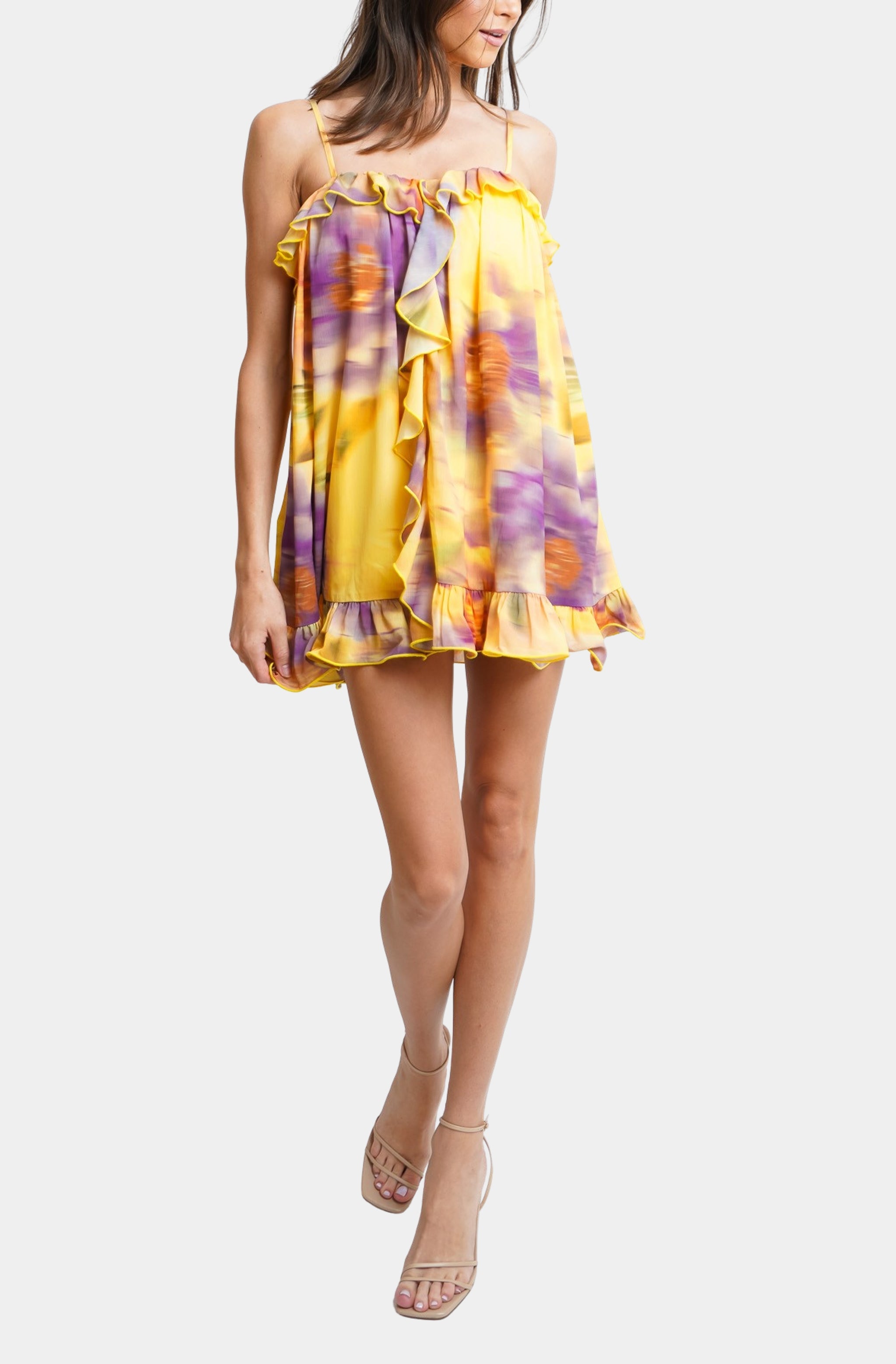 Hemline Exclusive Kristia Flounce Ruffle Mini Dress