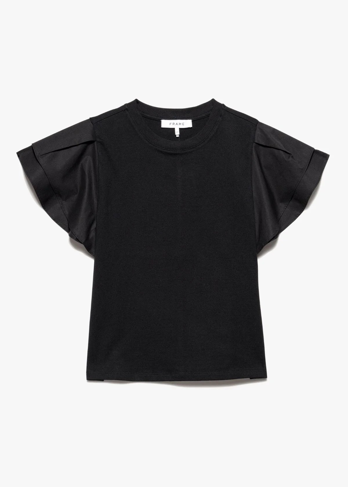 Flounce Crew Tee in Noir