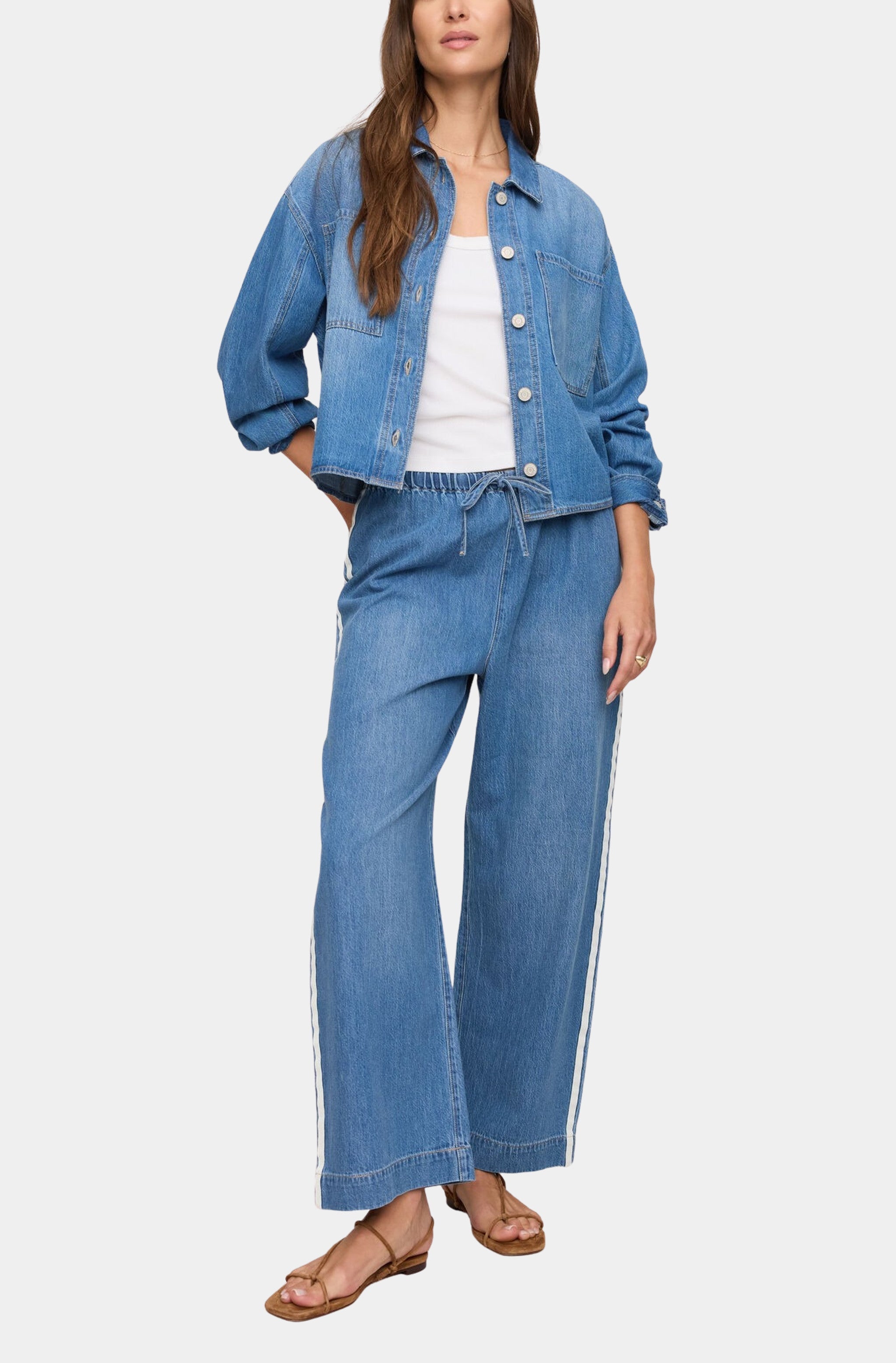 The Sidelines Denim Track Pant – Hemline Mandeville
