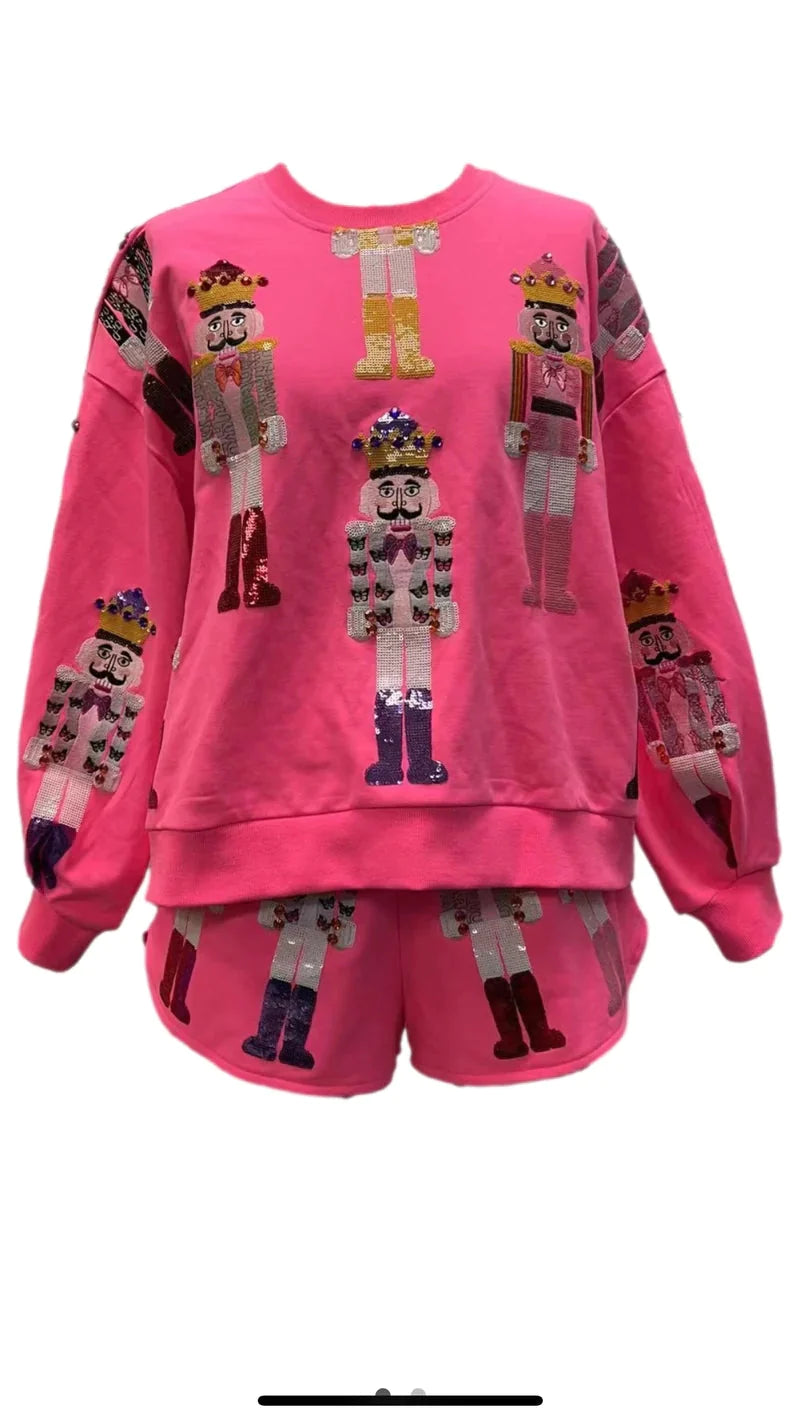 Neon Pink Scatter Nutcracker Sweatshirt
