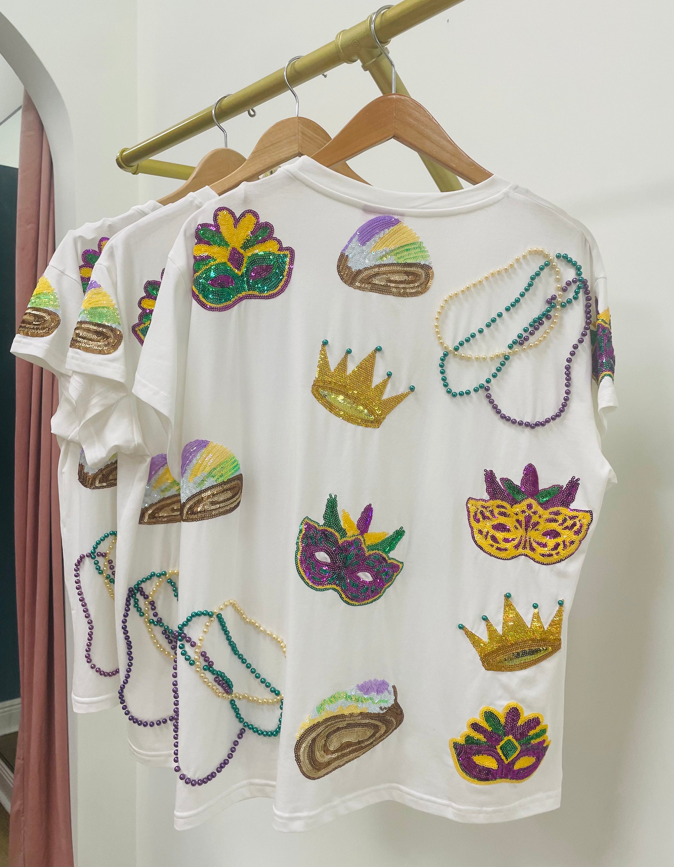 White Mardi Gras Icon Tee