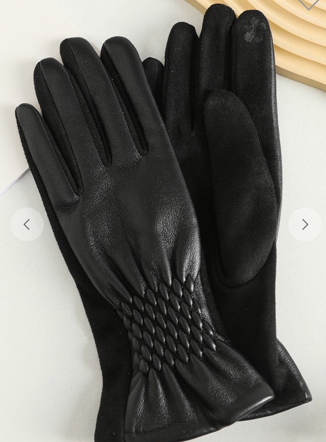 Faux Leather Gloves