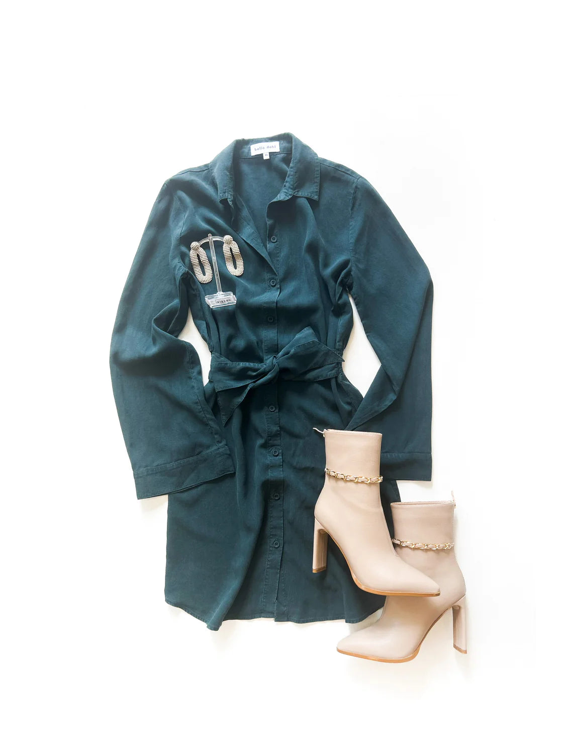 Mini Shirt Dress with Smocked Back