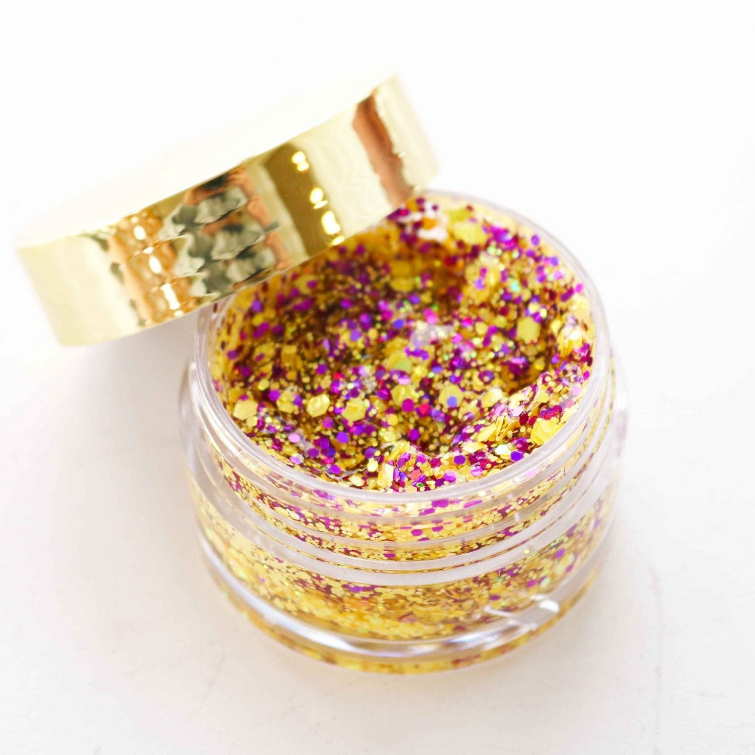 Geaux (Gold &amp; Purple) Tinsel Face Glitter