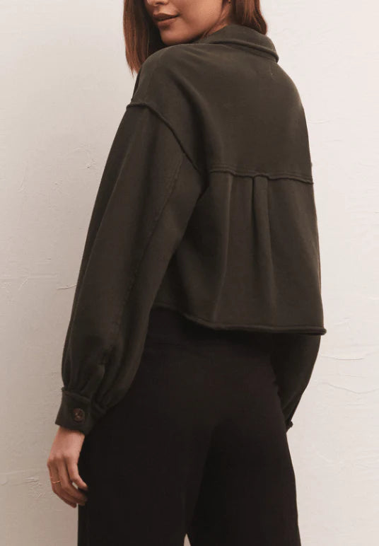 Abbott Cropped Jacket in Raven Green