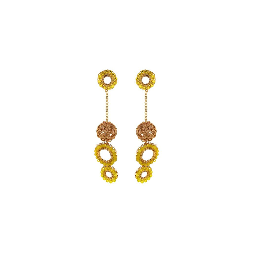 Yellow &amp; Gold Salvia Earrings