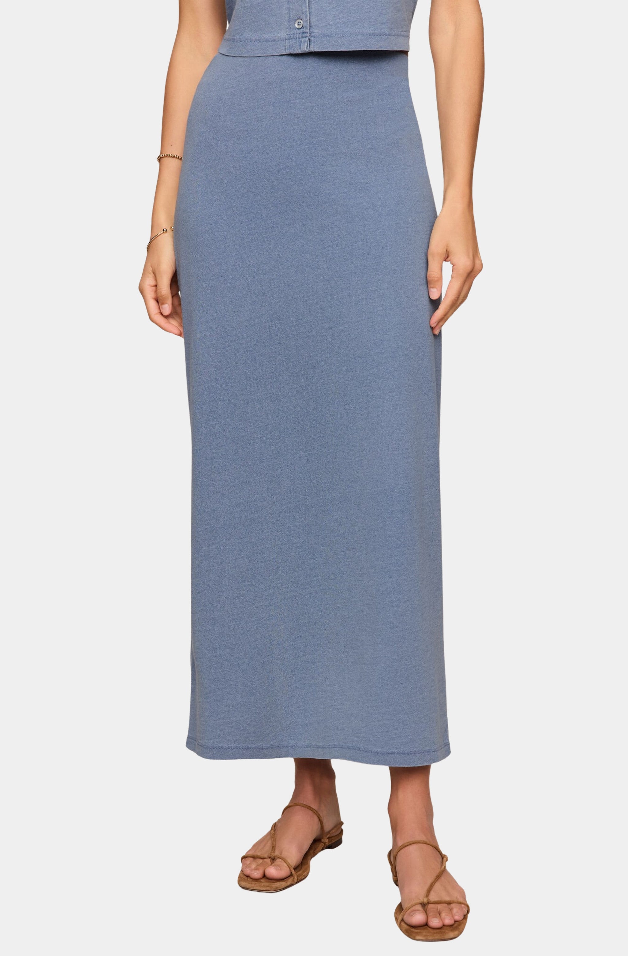 Gail Jersey Denim Midi Skirt