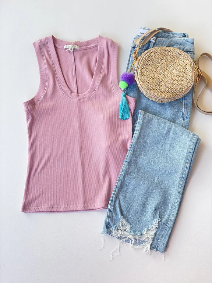 Sirena Rib Tank in Shadow Mauve