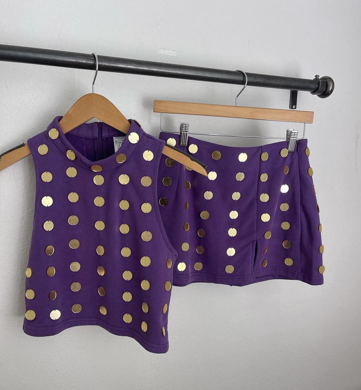 Purple and Gold Mirror Skort