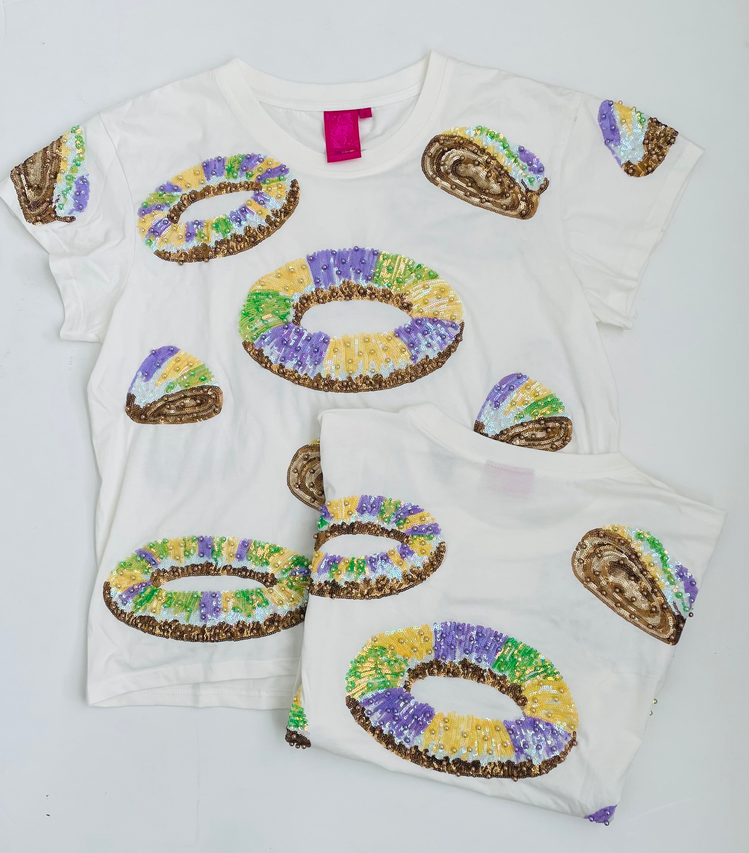 King Cake All Over Tee in White