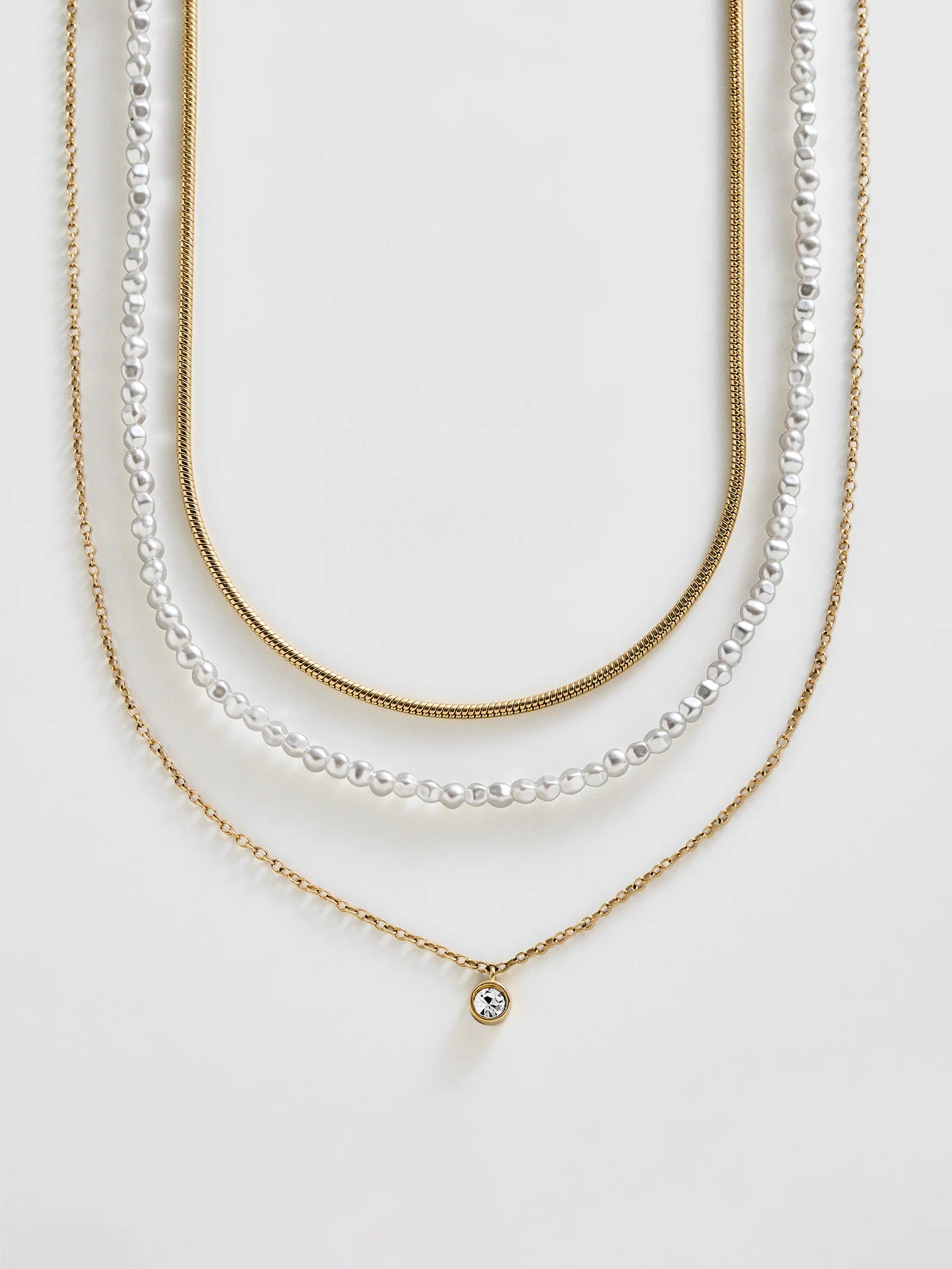 Waterproof Necklace Set - Pearl