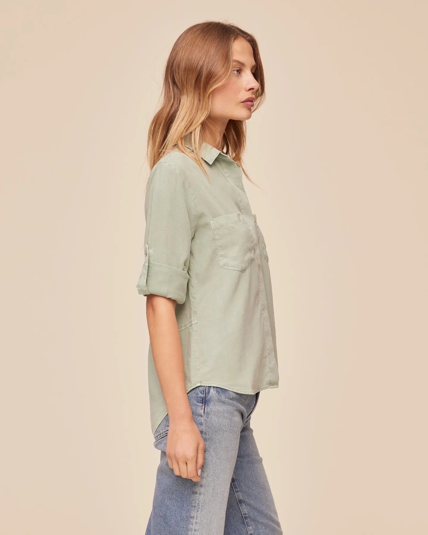 Split Back Button Down