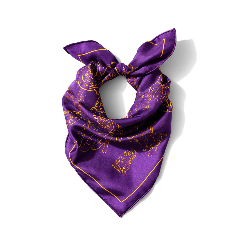LSU Tigers Outline Silk Twill Scarf